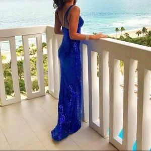 Blue sequined mermaid dress